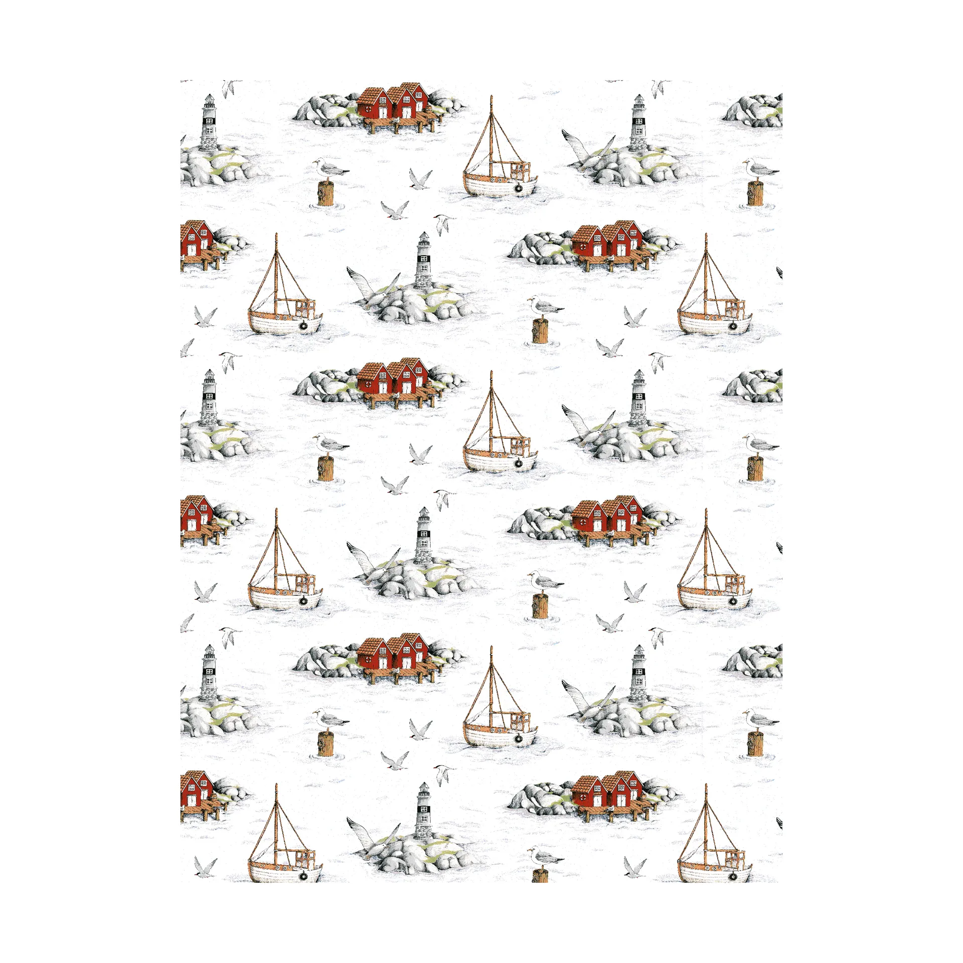 Fiskeskär stof, Hvid Arvidssons Textil