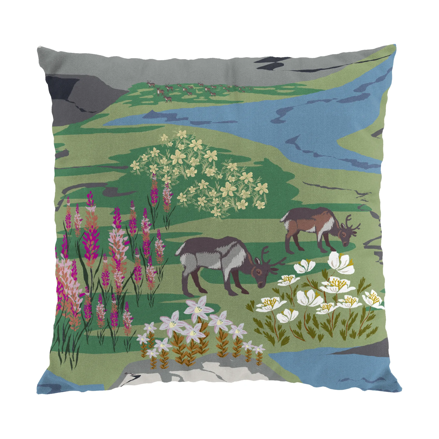 Fjällängar pudebetræk 47x47 cm, Grøn Arvidssons Textil