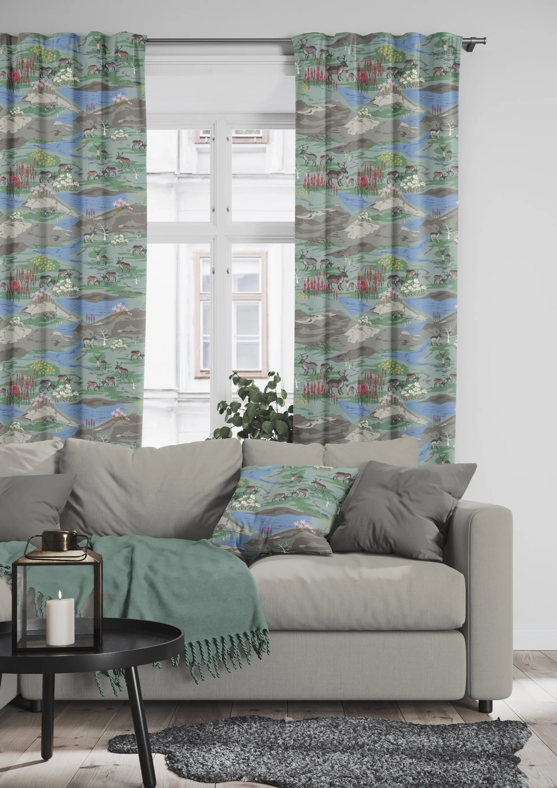 Fjällängar pudebetræk 47x47 cm, Grøn Arvidssons Textil