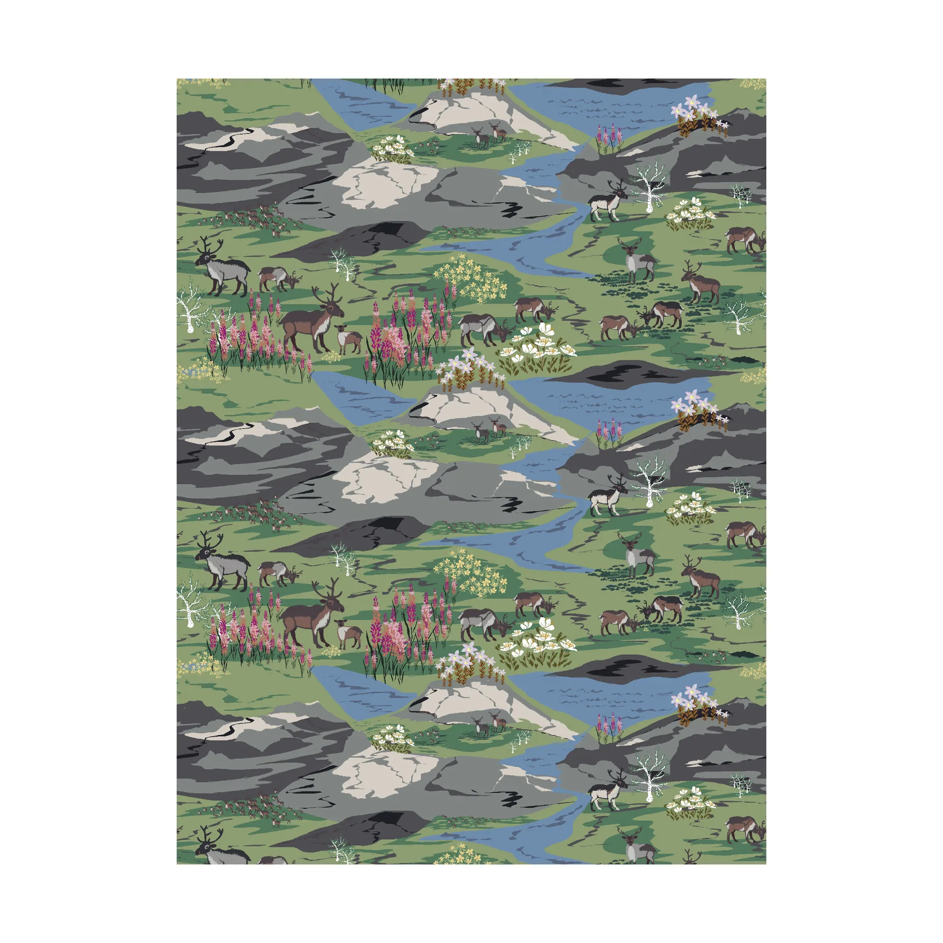 Fjällängar stof, Grøn Arvidssons Textil