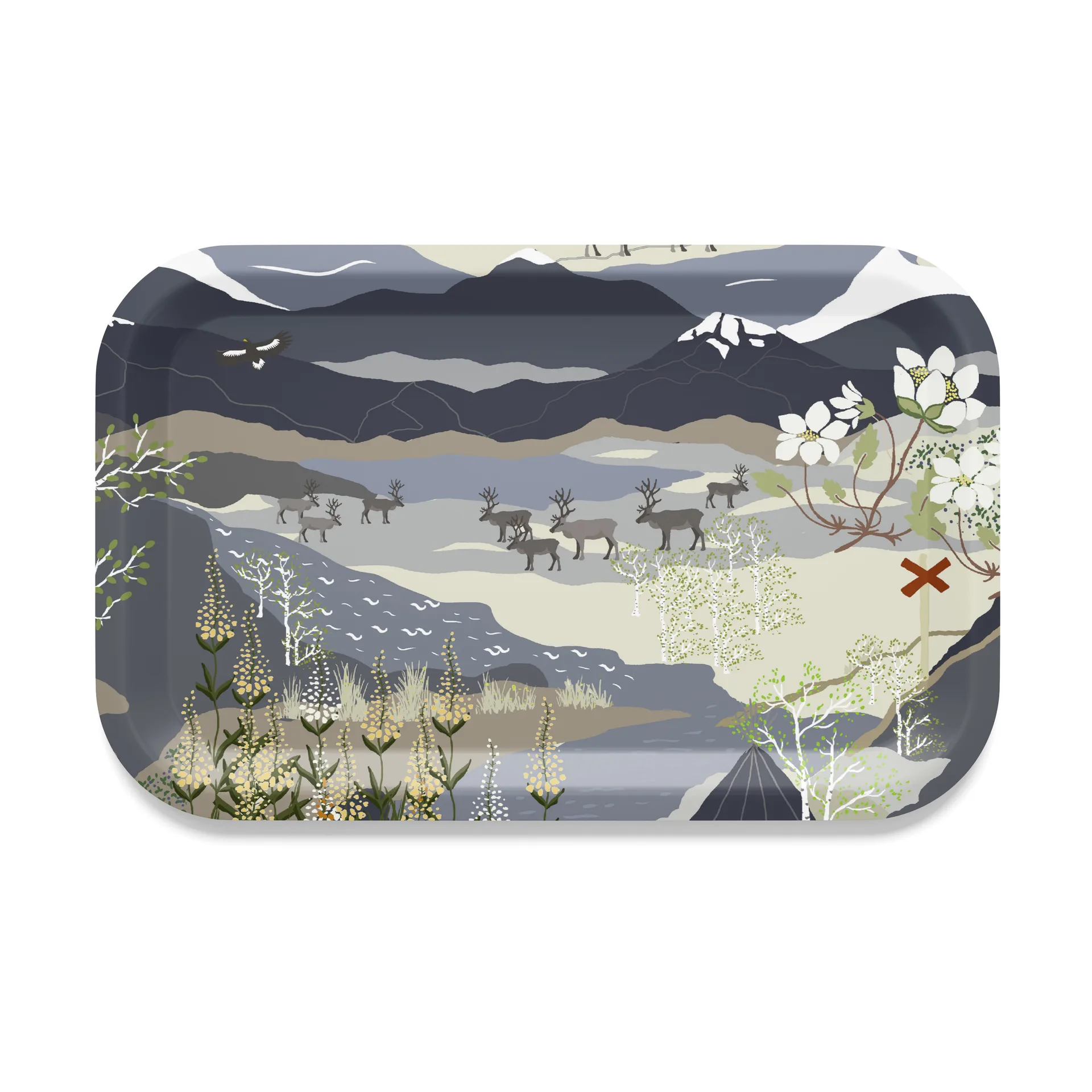 Fjällvandring bakke 21x33 cm, Blå Arvidssons Textil