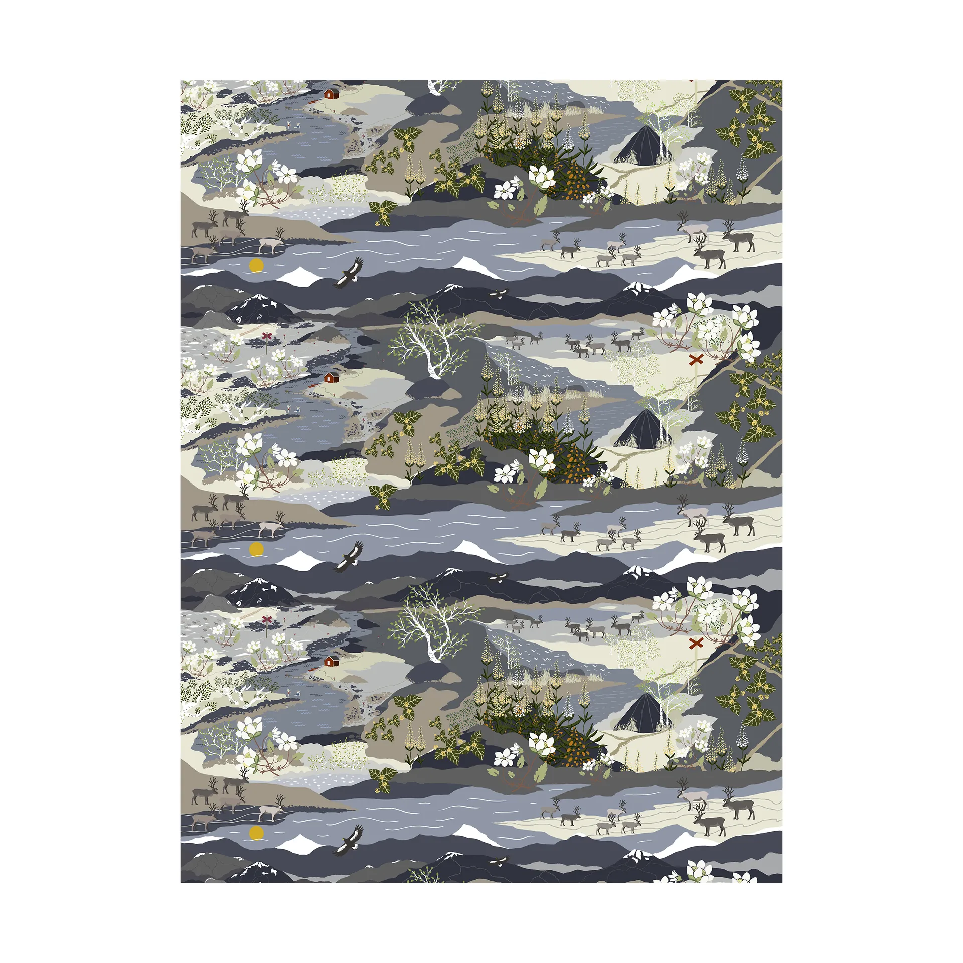 Fjällvandring voksdug, Blå Arvidssons Textil