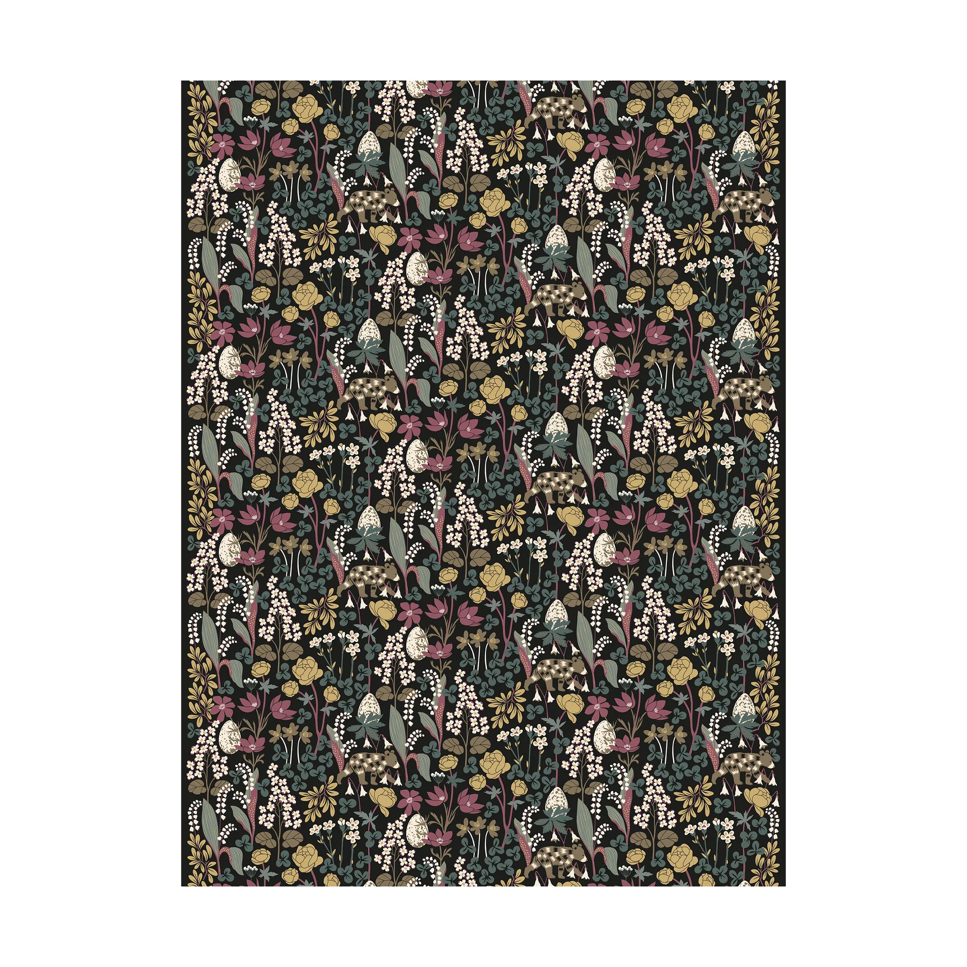 "Här sover ingen björn" stof, Mørkegrøn Arvidssons Textil