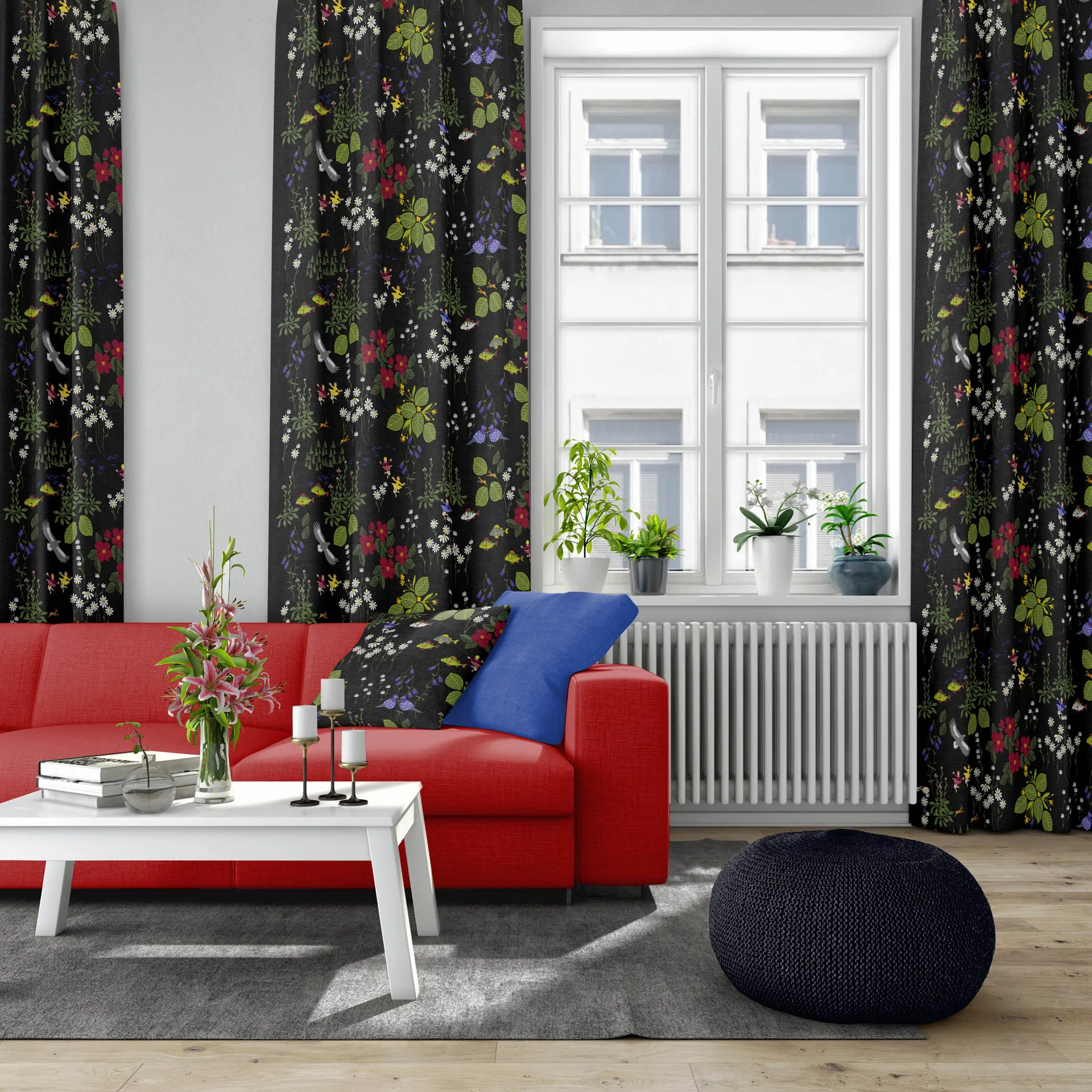 Himlajorden tekstil, sort Arvidssons Textil