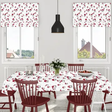 Julian stof - Offwhite/Rød - Arvidssons Textil