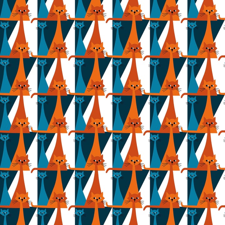 Kitty stof, Blå/Orange Arvidssons Textil