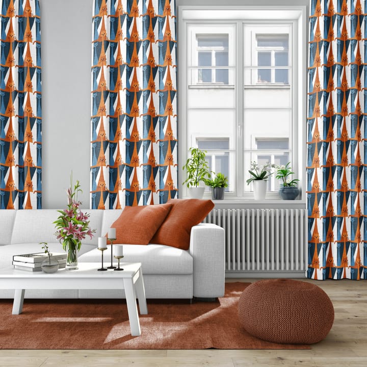 Kitty stof, Blå/Orange Arvidssons Textil