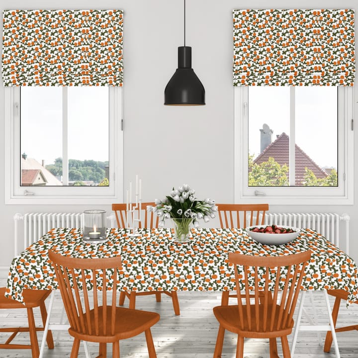 Klöveräng stof - Orange/Grøn - Arvidssons Textil