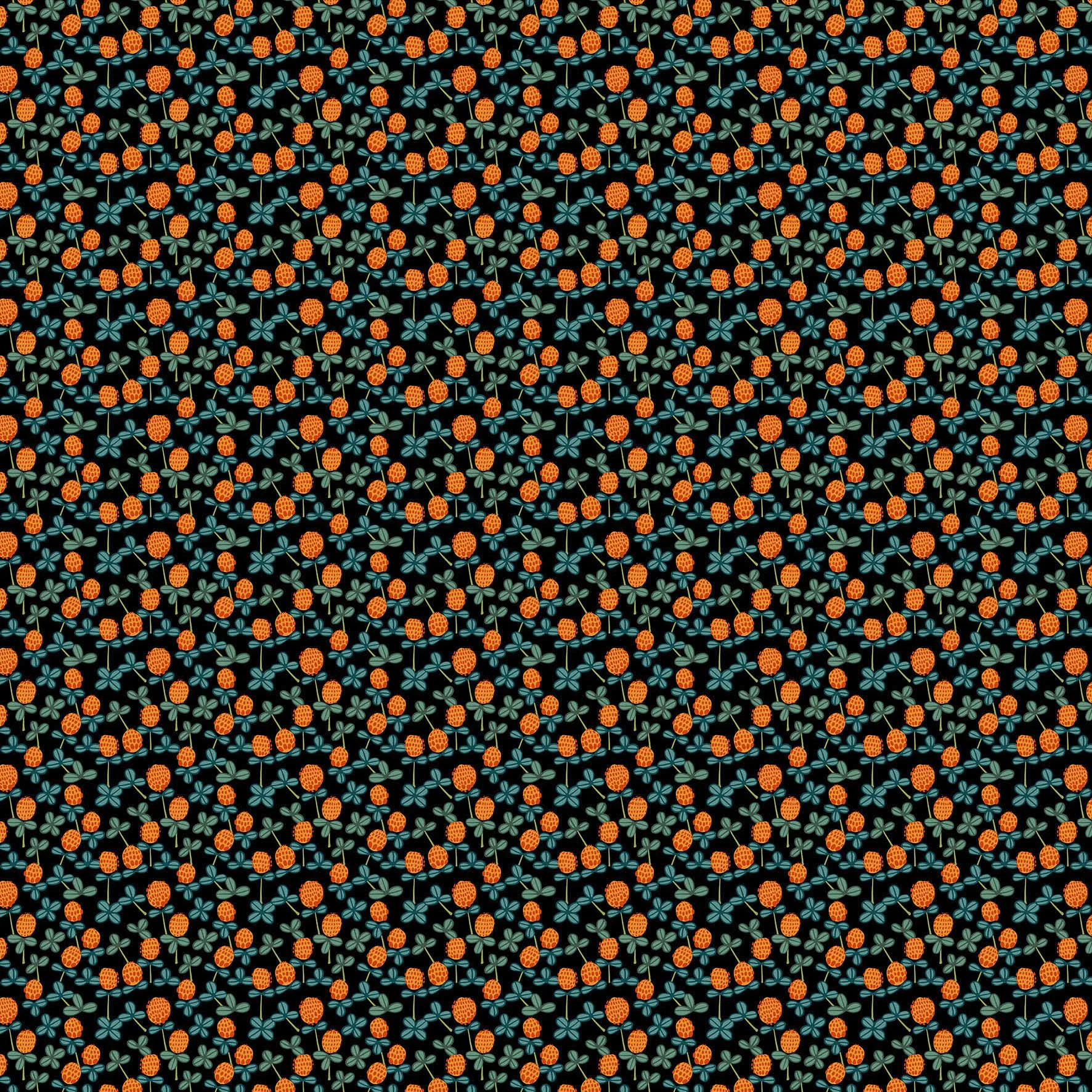 Klöveräng voksdug, Orange/Sort Arvidssons Textil