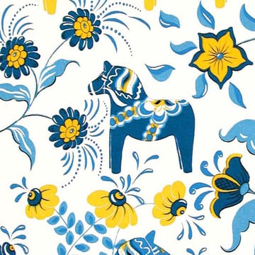 Leksand tekstil - blå-gul - Arvidssons Textil