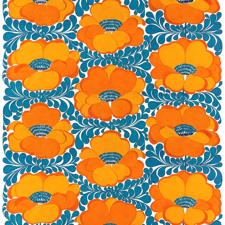Love stof - Blå/Orange - Arvidssons Textil