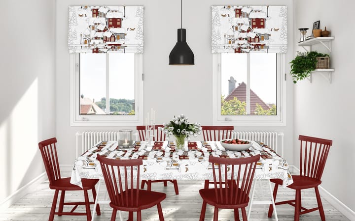 Mikkel voksdug, Offwhite/Grå/Rød Arvidssons Textil