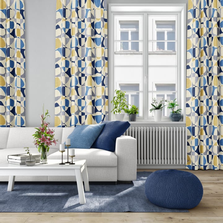Mosaik stof - Blå - Arvidssons Textil