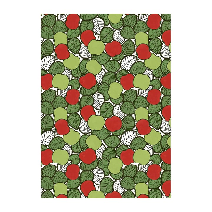 Päppel stof - Grøn/Rød - Arvidssons Textil