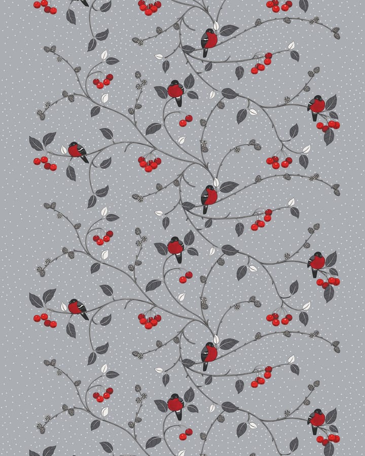 Paradisäpplen tekstil - Grå/Rød - Arvidssons Textil