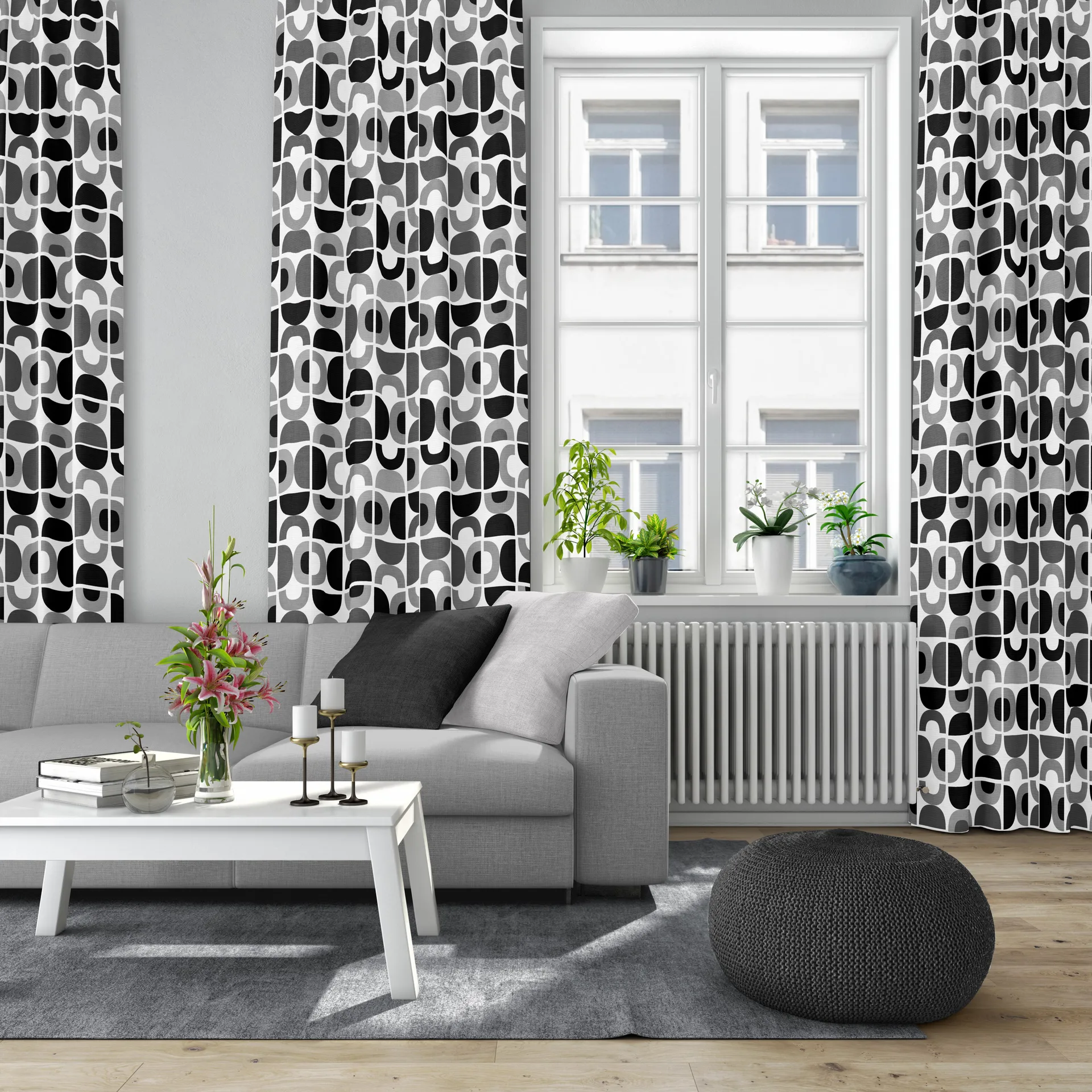 Spiraldans stof, Grå Arvidssons Textil