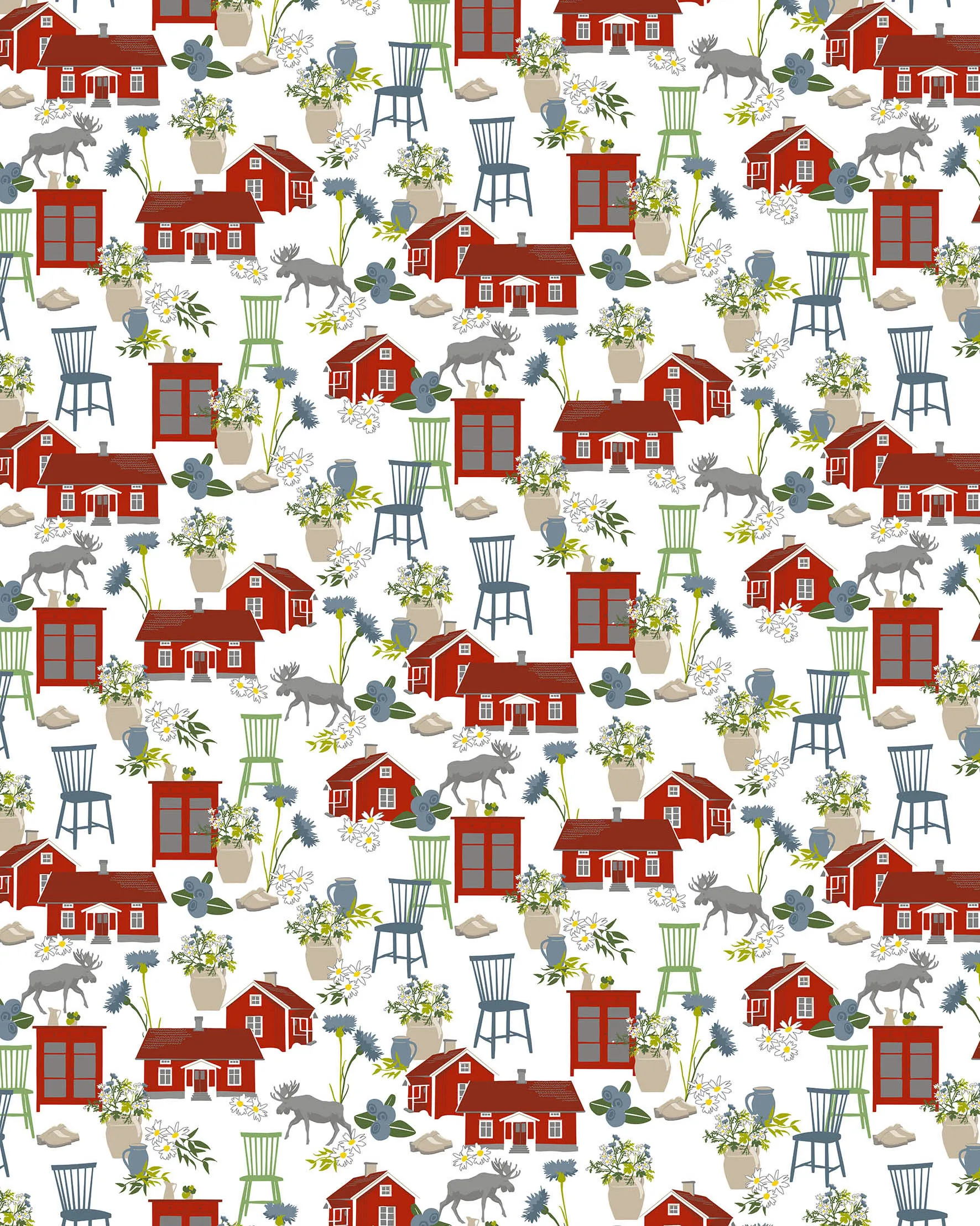 Strövtåg voksdug, Rød Arvidssons Textil