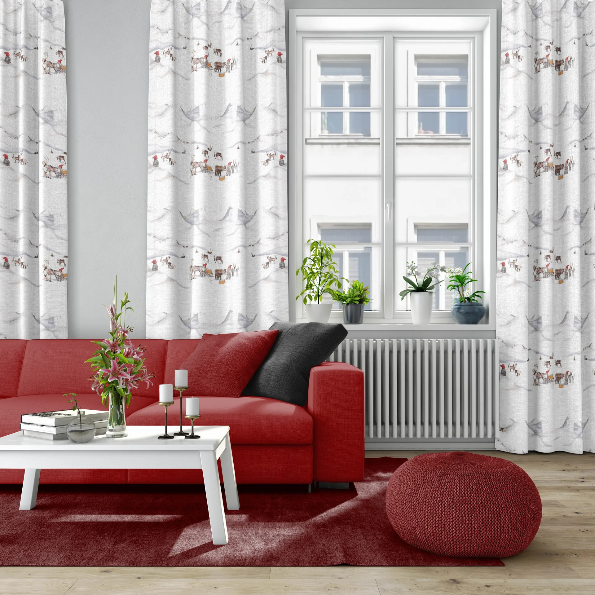 Tomteland stof
, Offwhite/Grå Arvidssons Textil