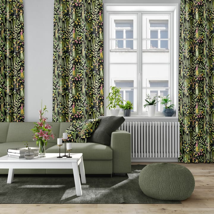 Trädgård pudebetræk 47x47 cm, Sort/Grøn Arvidssons Textil
