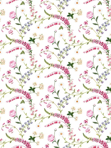 Trädgårdsblom voksdug - Lyserød - Arvidssons Textil