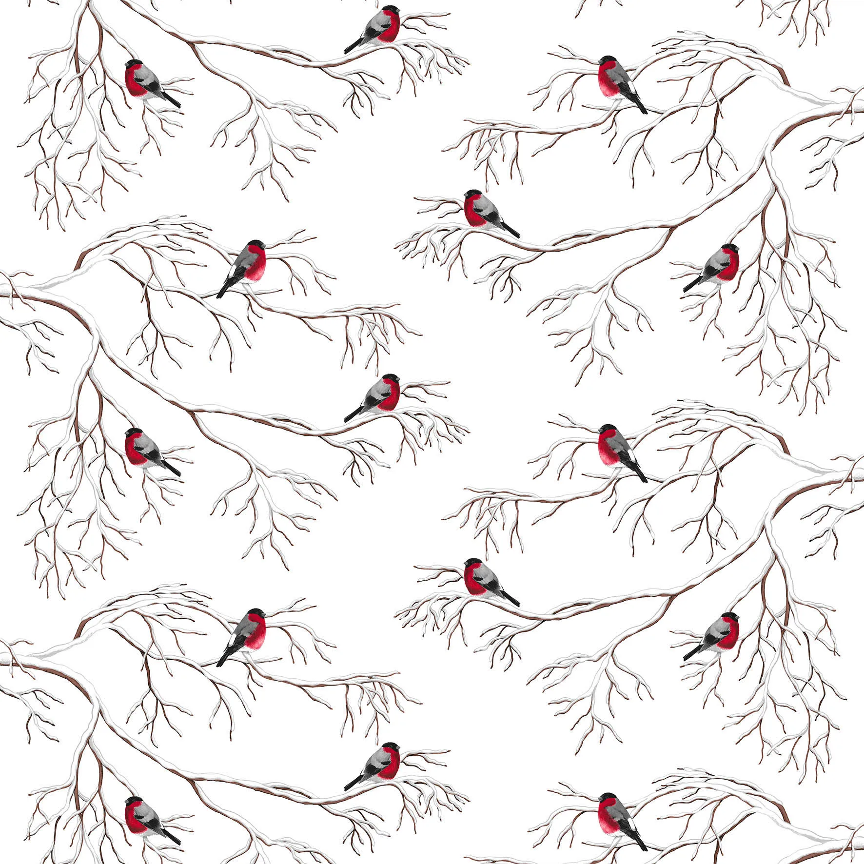 Vinterland stof, Offwhite Arvidssons Textil