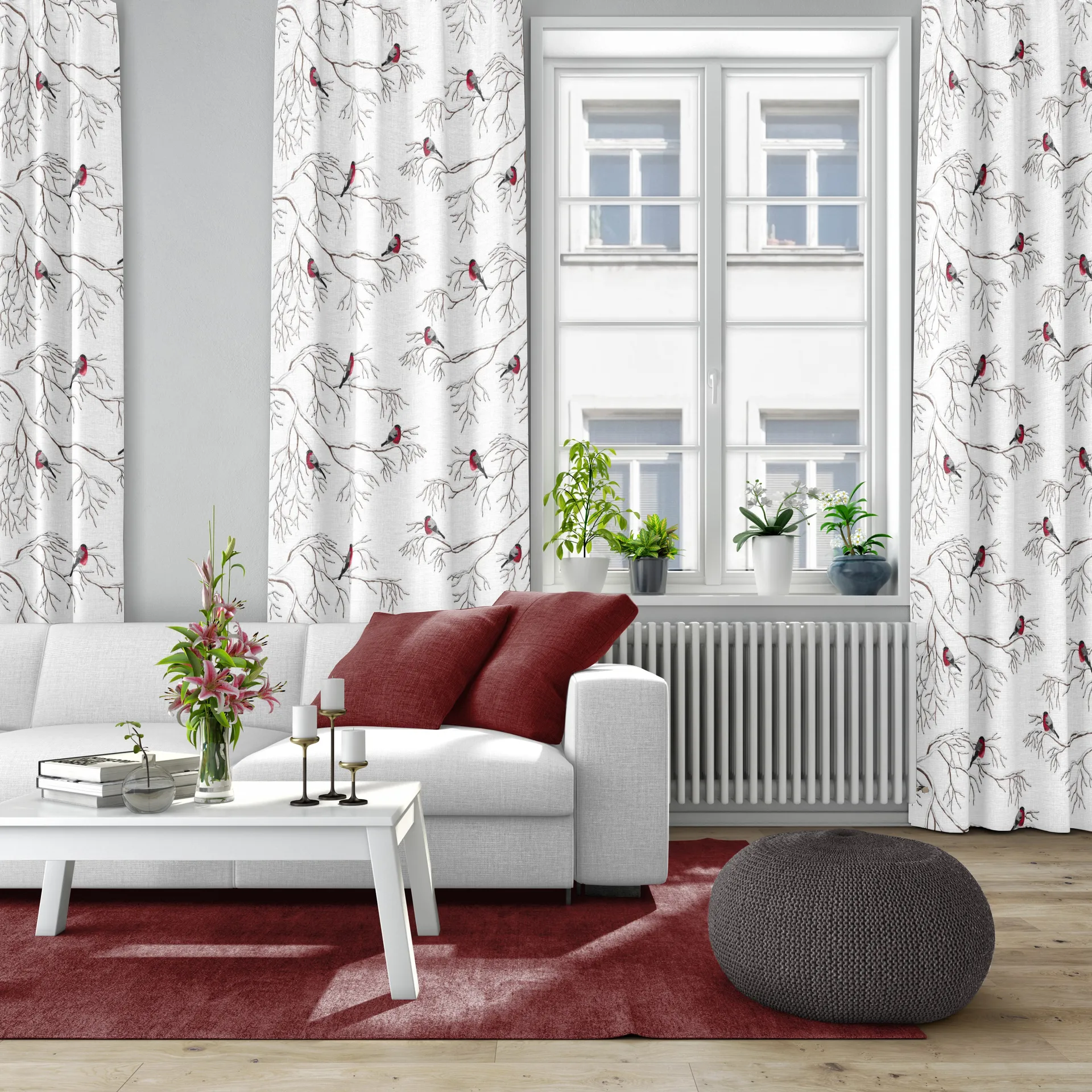 Vinterland stof, Offwhite Arvidssons Textil