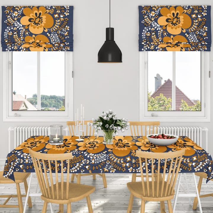 Viveka voksdug - Orange/Blå - Arvidssons Textil
