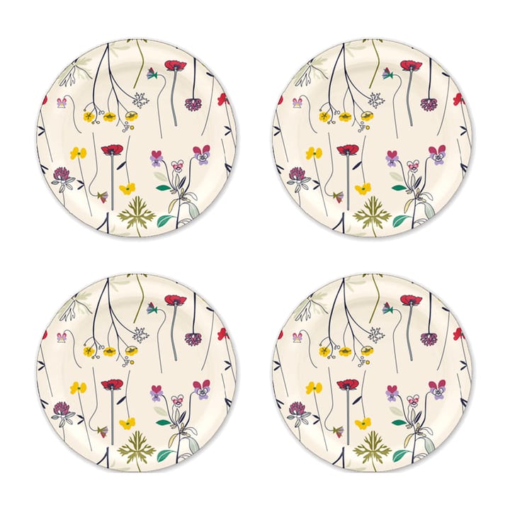 Herbarium coasters Ø11 cm 4-pak - Offwhite - Åry Home