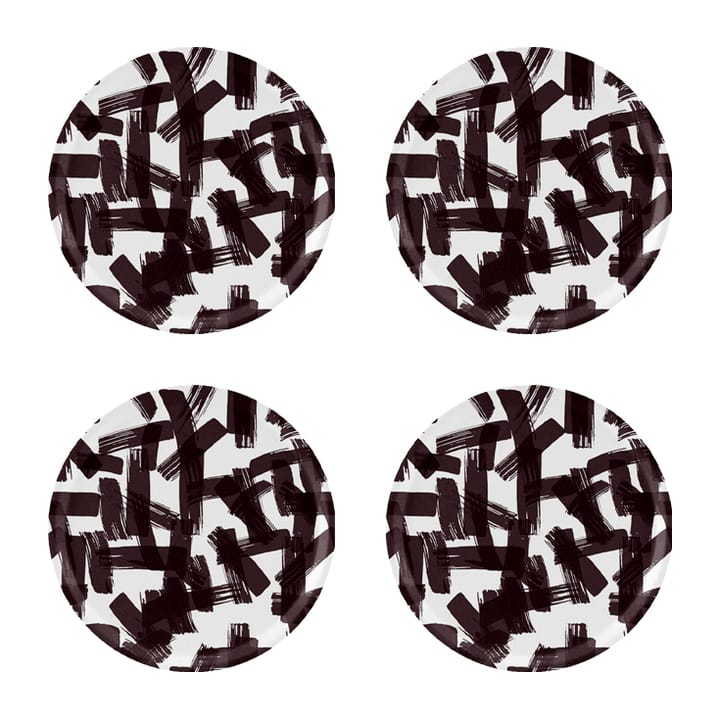Kryss coasters Ø11 cm 4-pak - Black/White - Åry Home