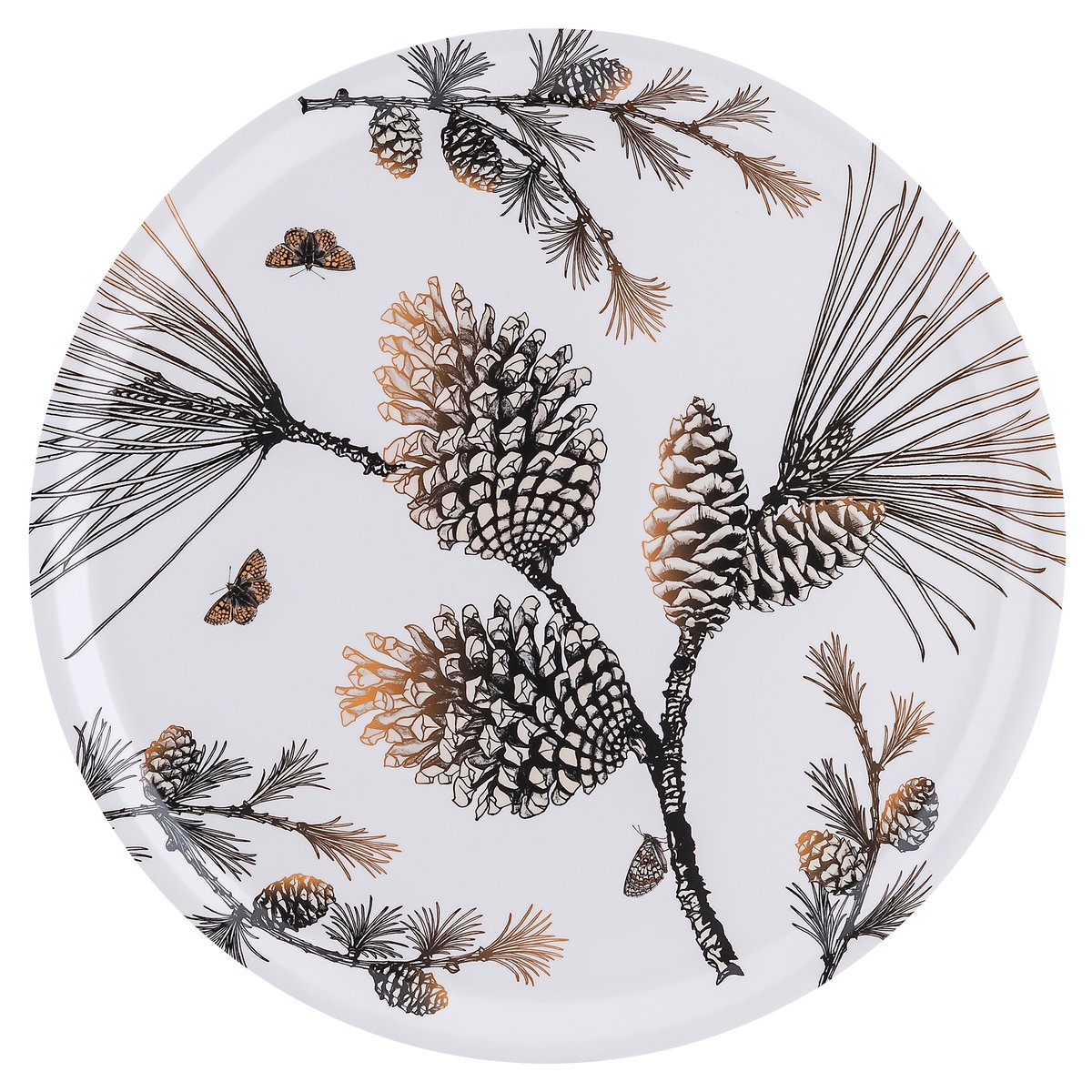 Åry Home Pine Cone bakke Ø38 cm Cotton white | Skandinavisk Design | Serveringsbakker | Hvid