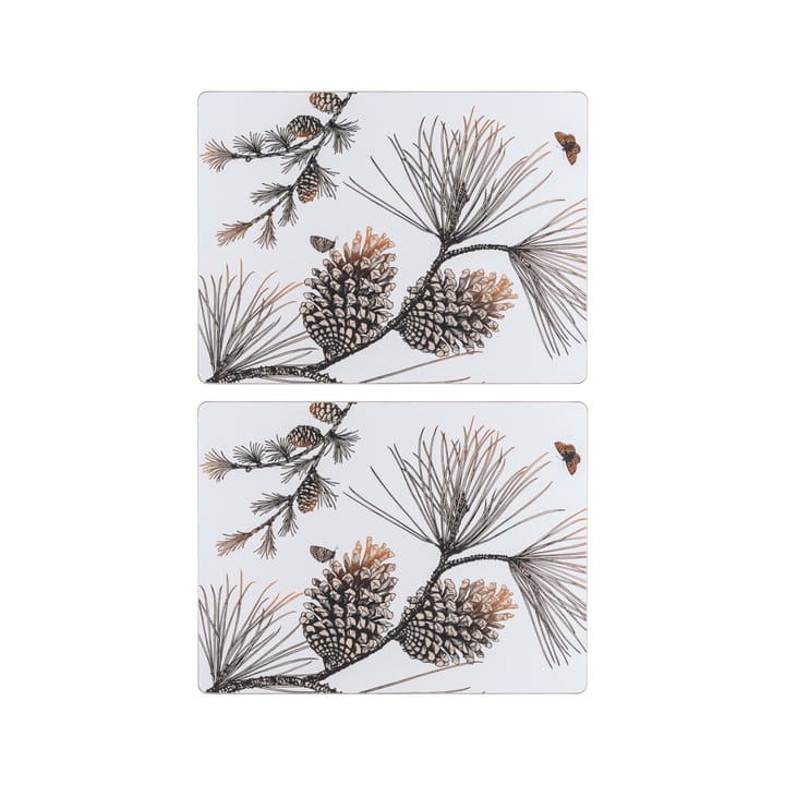 Pine Cone dækkeservietter 2-pak - Cotton white - Åry Home