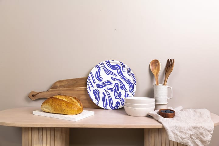 Sudd bakke Ø38 cm - Blue/White - Åry Home