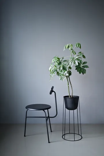 Afteroom stol lædersæde 4 ben - sort-sort - Audo Copenhagen