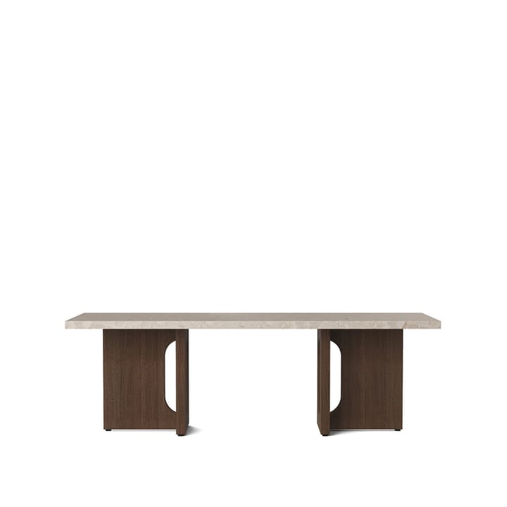 Androgyne loungebord - sand/kunis breccia, mørkbejdset egetræsstel - Audo Copenhagen