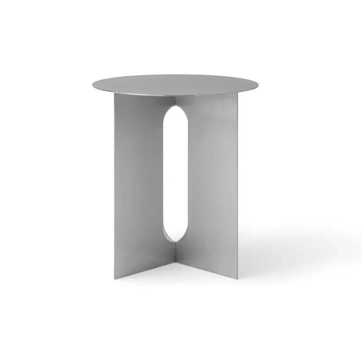 Androgyne sidebord Ø40x43 cm - Brushed steel - Audo Copenhagen