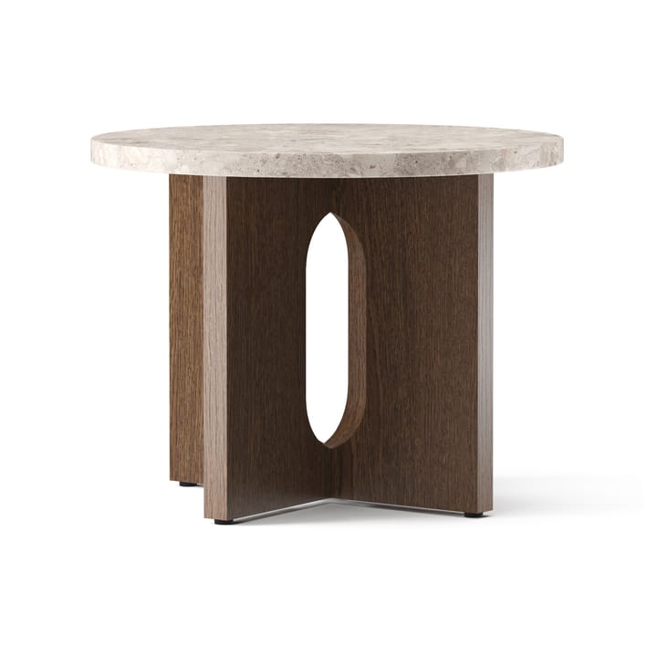 Androgyne sidebord Ø50 cm mørkbejdset eg
, Kunis Breccia/Bordplade Audo Copenhagen