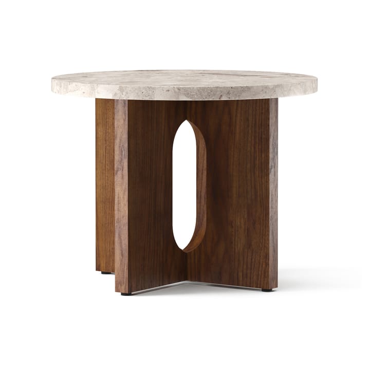 Androgyne sidebord Ø50 cm valnøddebase, Kunis Breccia/Bordplade Audo Copenhagen