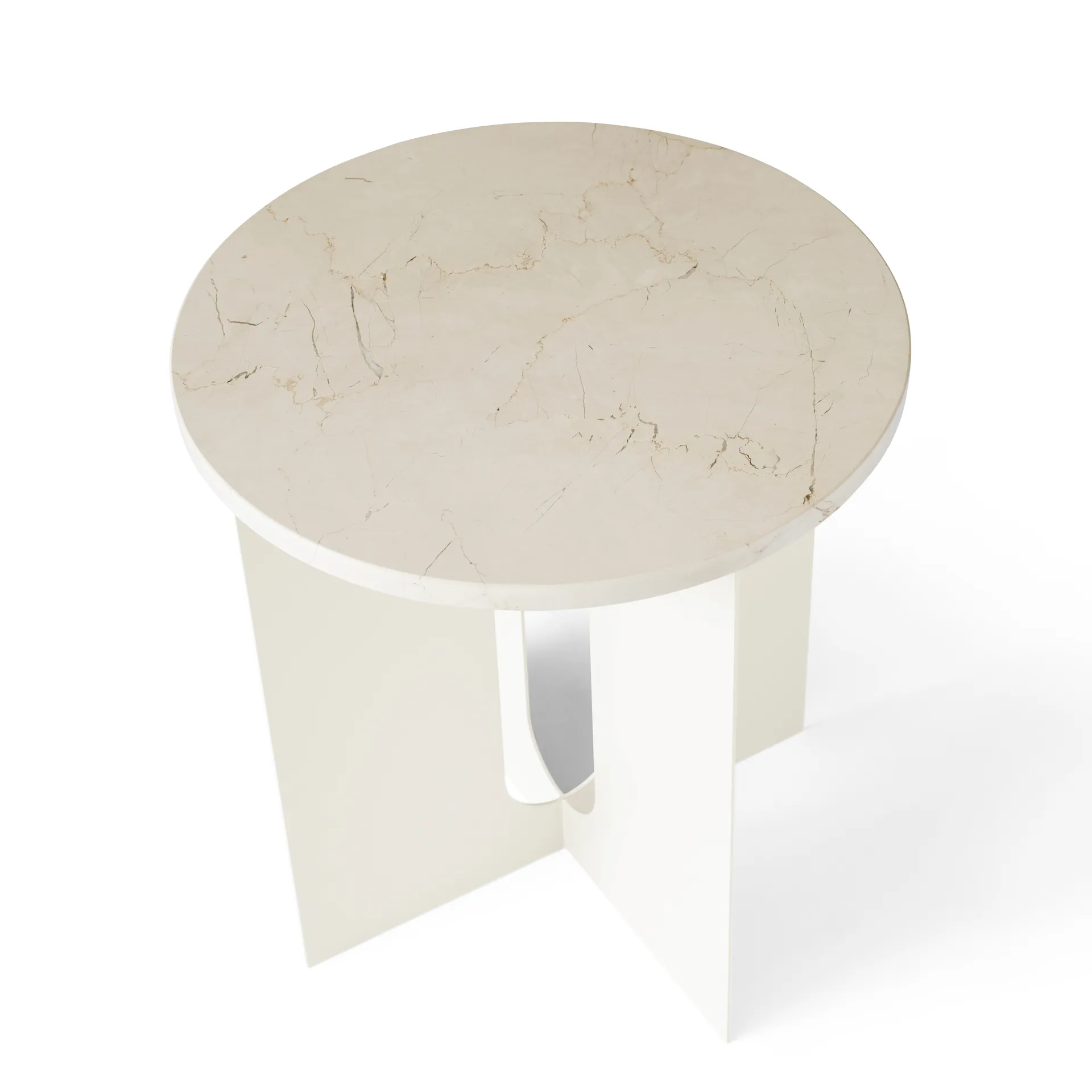 Androgyne sidebord bordplade, Crystal Rose marble, Ø42 cm Audo Copenhagen