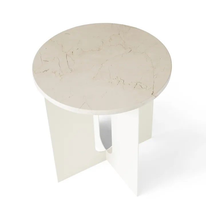 Androgyne sidebord bordplade - Crystal Rose marble, Ø42 cm - Audo Copenhagen