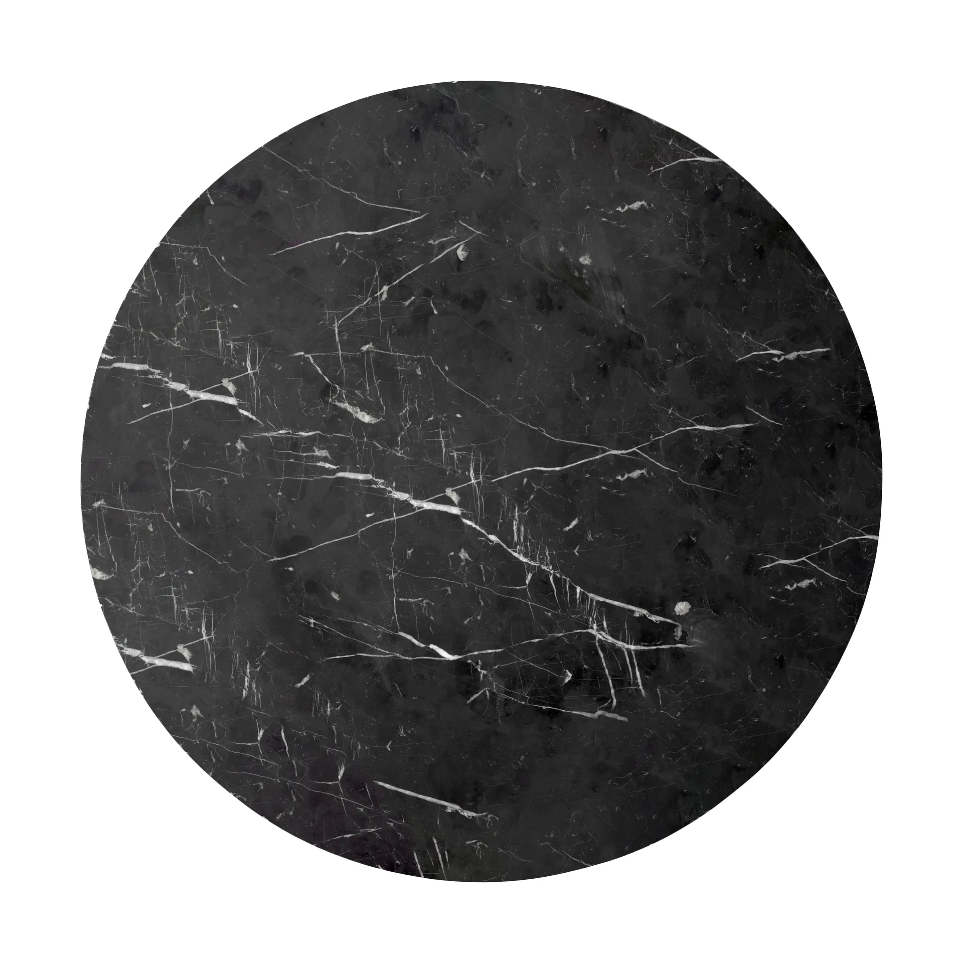 Androgyne sidebord bordplade, Nero Marquina, Ø65 cm Audo Copenhagen