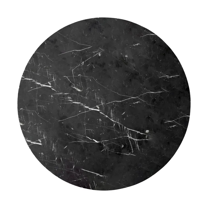 Androgyne sidebord bordplade - Nero Marquina, Ø65 cm - Audo Copenhagen