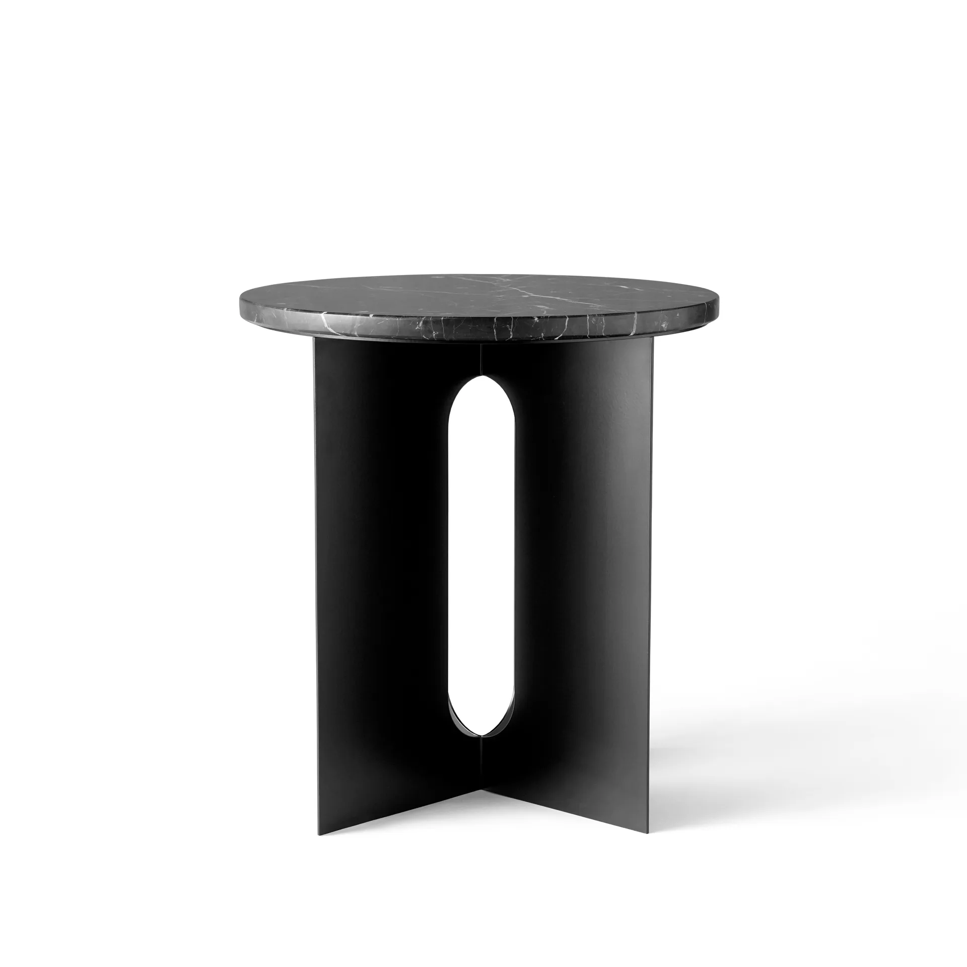 Androgyne sidebord bordplade, Sort, Ø42 cm Audo Copenhagen