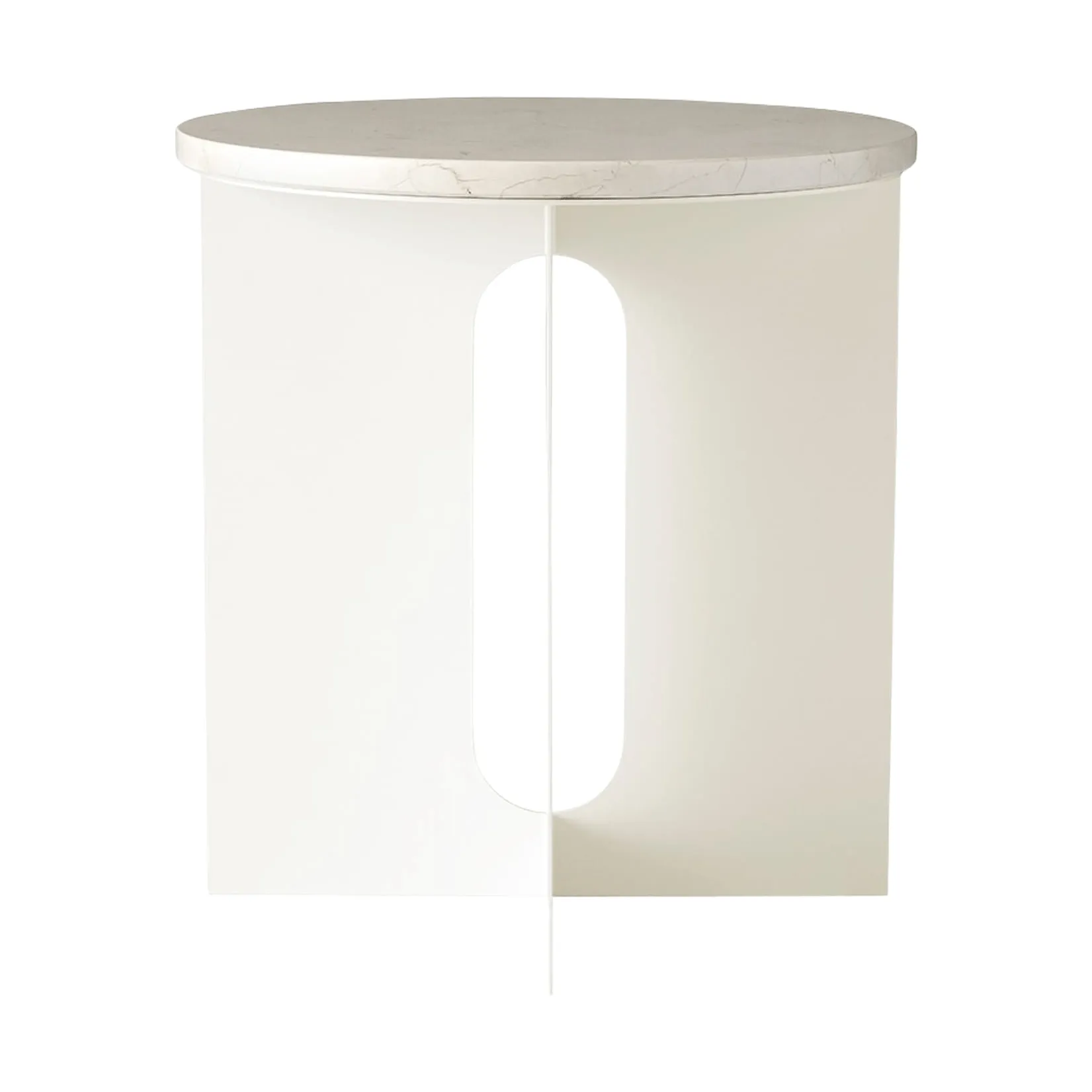 Androgyne sidebord, Crystal Rose marmor-ivory stål, Ø42 cm Audo Copenhagen