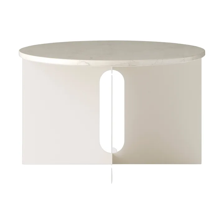 Androgyne sidebord - Crystal Rose marmor-ivory stål, Ø65 cm - Audo Copenhagen