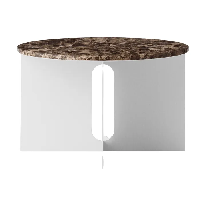 Androgyne sidebord - Emperador marmor-børstet stål, Ø65 cm - Audo Copenhagen