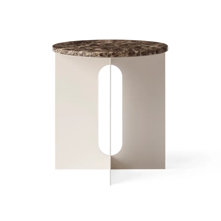 Androgyne sidebord - Emperador marmor-ivory stål, Ø42 cm - Audo Copenhagen