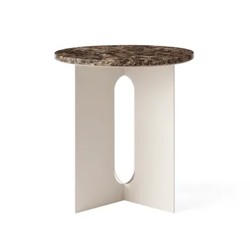 Androgyne sidebord - Emperador marmor-ivory stål, Ø42 cm - Audo Copenhagen