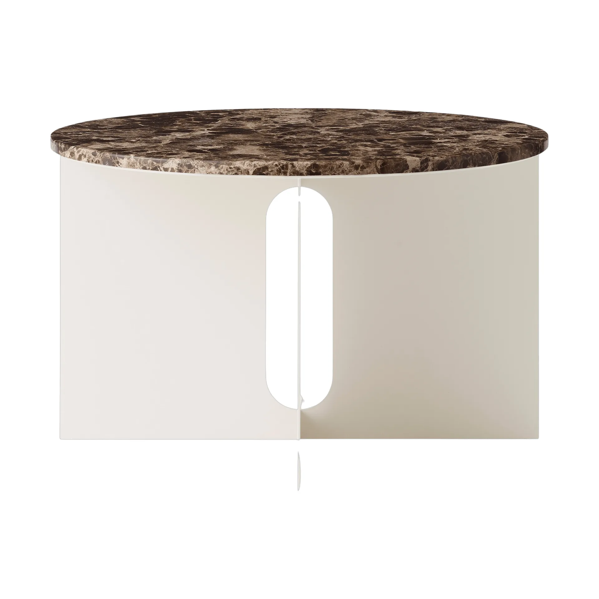 Androgyne sidebord, Emperador marmor-ivory stål, Ø65 cm Audo Copenhagen
