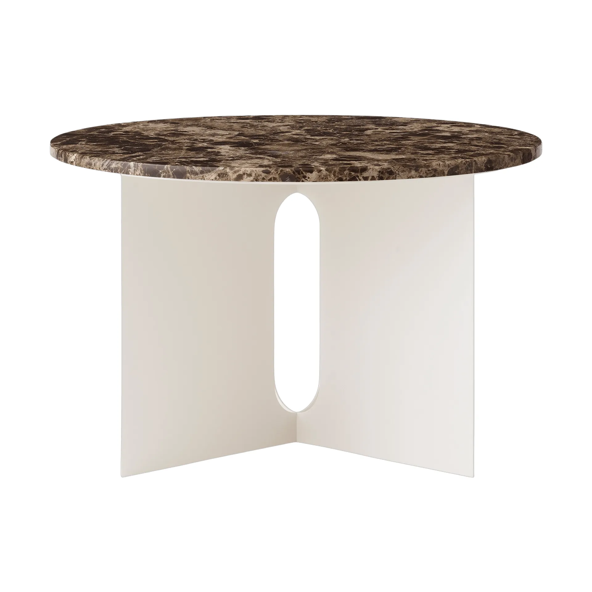 Androgyne sidebord, Emperador marmor-ivory stål, Ø65 cm Audo Copenhagen