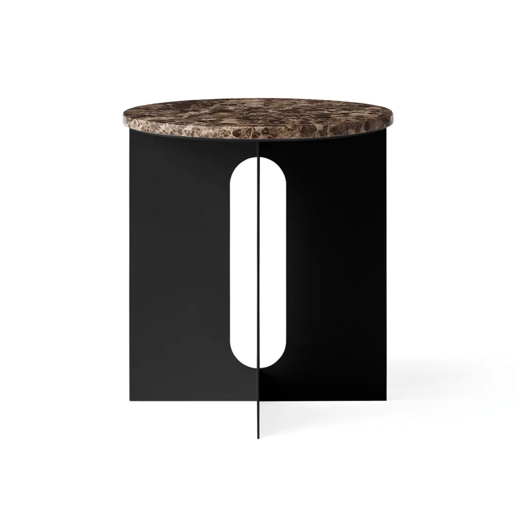 Androgyne sidebord, Emperador marmor-sort stål, Ø42 cm Audo Copenhagen